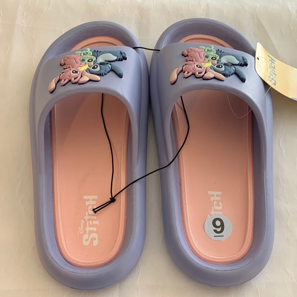 Stitch Kids Slippers - Lavender and Peach - Picture 2 of 3